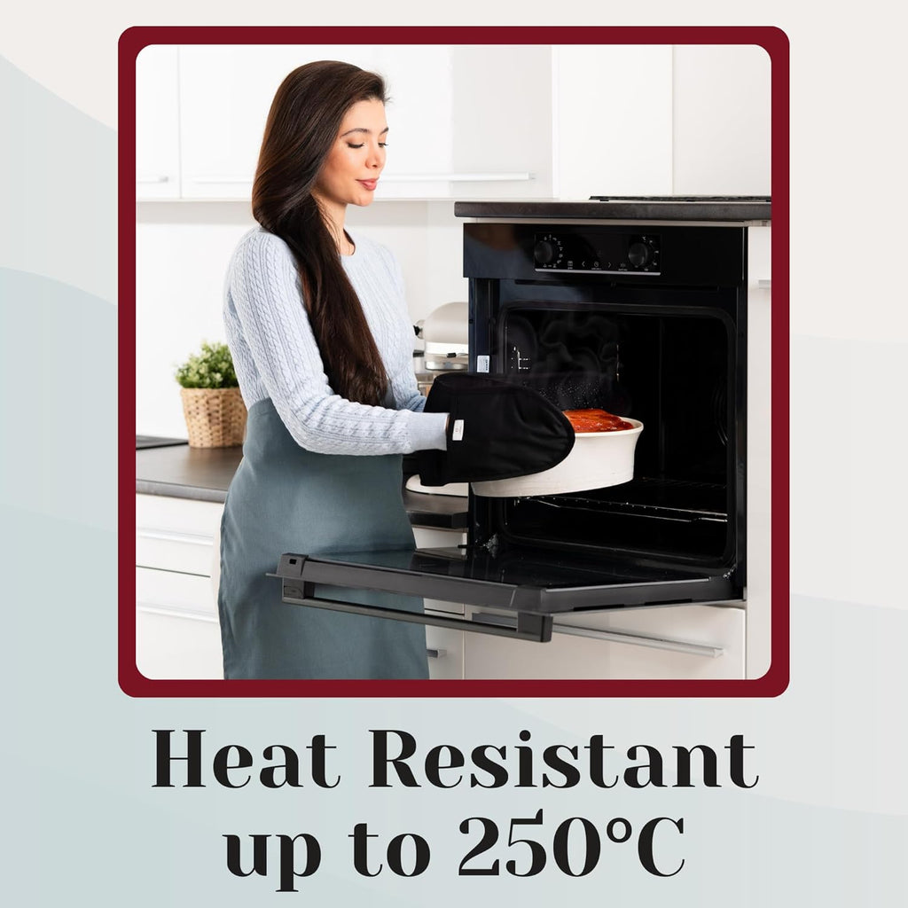 Laffair Double Oven Gloves – Heat Resistant Silicone Grip
