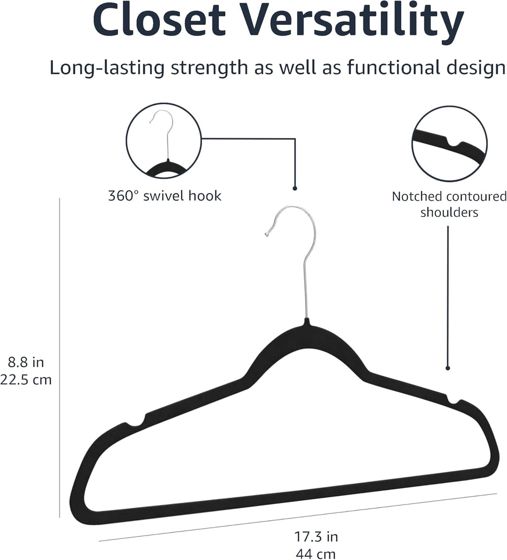 Basics Slim Velvet Non-Slip Suit Hangers (30-Pack)
