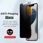 Anti-Peep Tempered Glass Screen Protector – Full Cover for iPhone 11 to 16 Series
