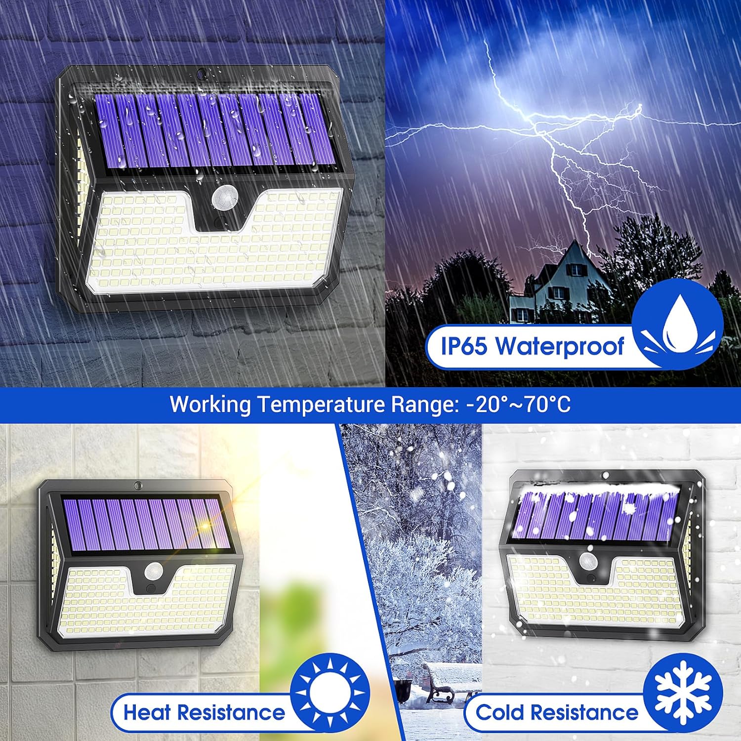238-LED Solar Motion Sensor Security Light (IP65, 270° Wide Angle)