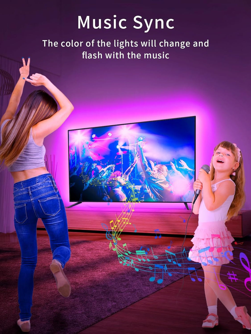 GlowSync RGB TV LED Lights – Music Reactive (4m)