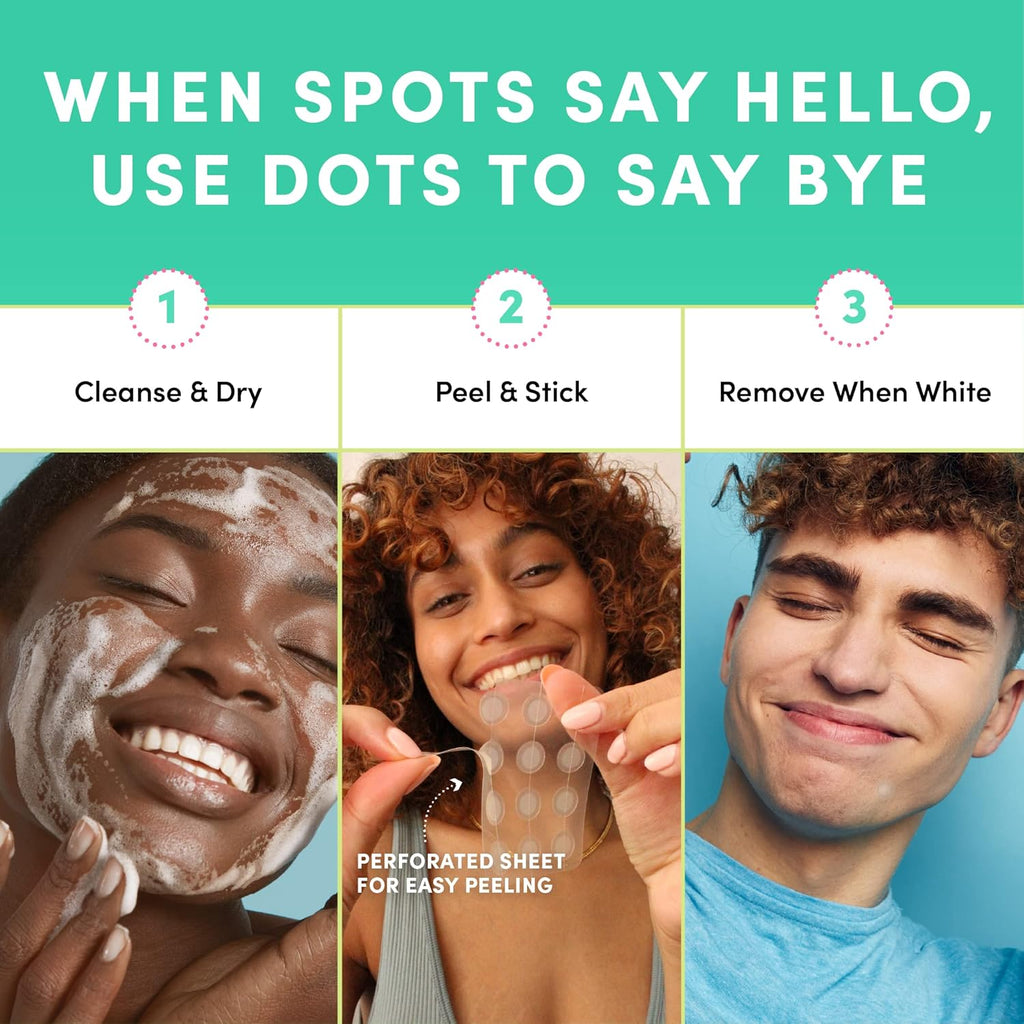 Dots for Spots Acne Patches – 60 Hydrocolloid Pimple Stickers, Fast-Acting & Vegan