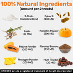 Daily Probiotics for Dogs - 120 Beef Flavored Soft Chews with Natural Pumpkin Powder for Healthy Gut & Sensitive Tummy. Reduces Scooting, Loose Stools, Smelly, Itchy Ears for Small, Medium, Large Dogs