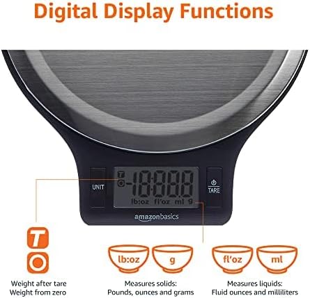 Digital Kitchen Scale (11 lb, Black & Steel)