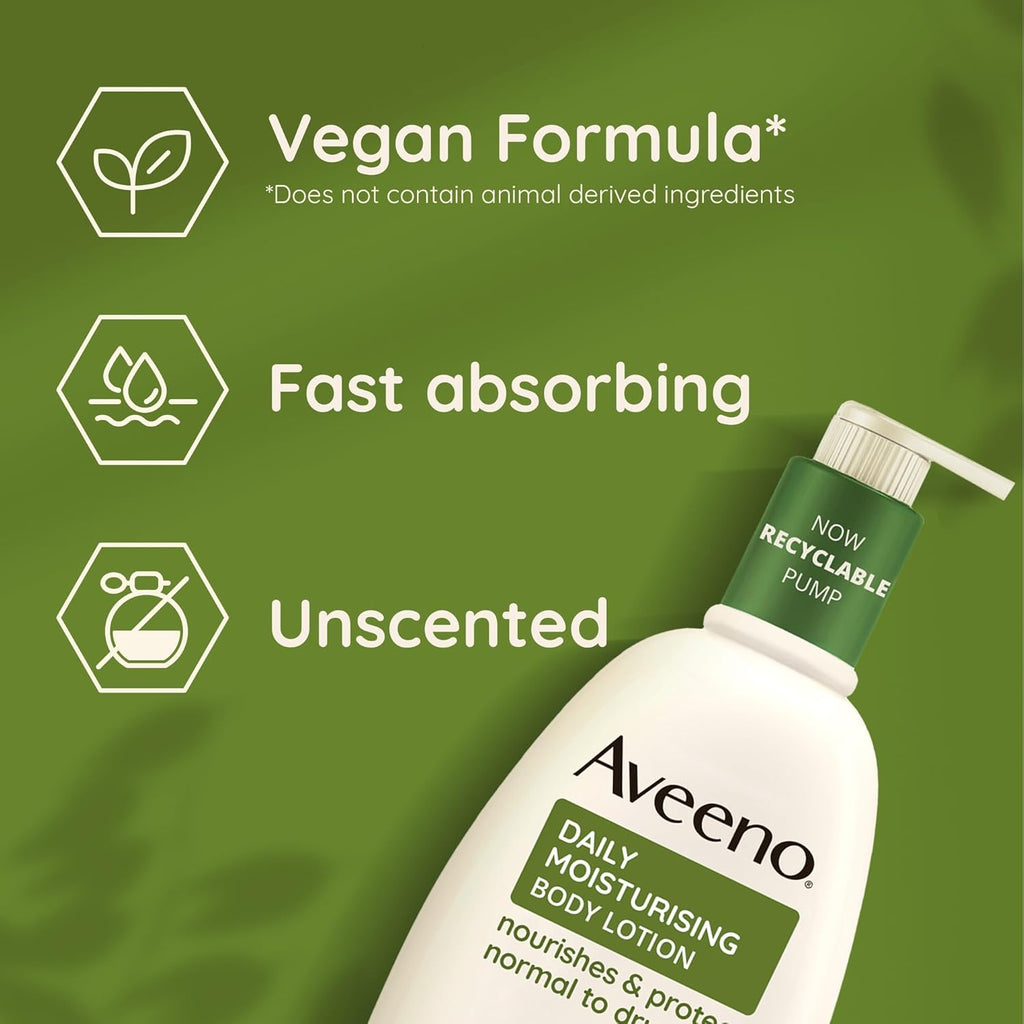 Aveeno Daily Moisturising Body Lotion – Soothing Oats & Emollients, Sensitive Skin, 500ml
