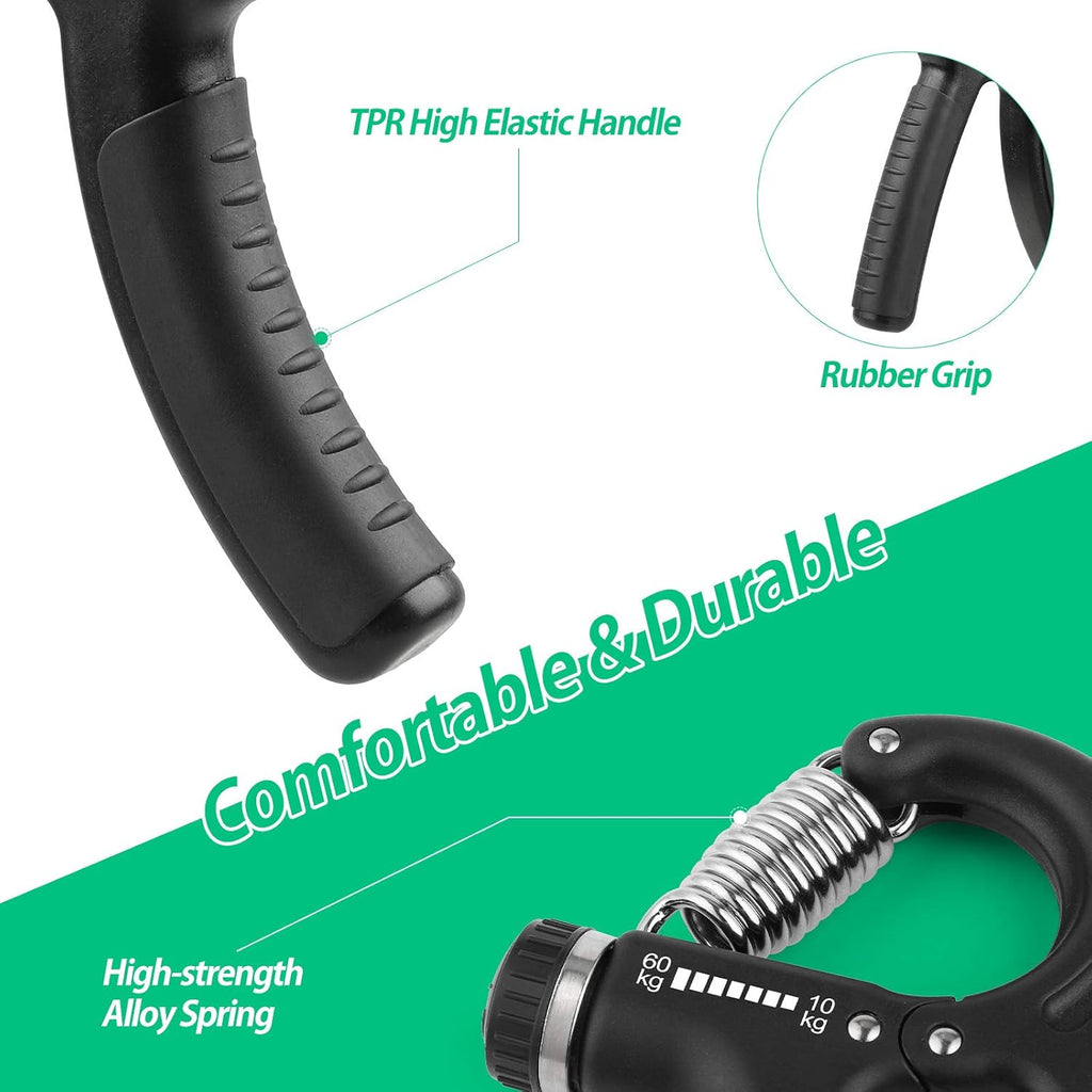 NIYIKOW Adjustable Hand Grip Strengthener – Forearm & Grip Trainer 10-60kg