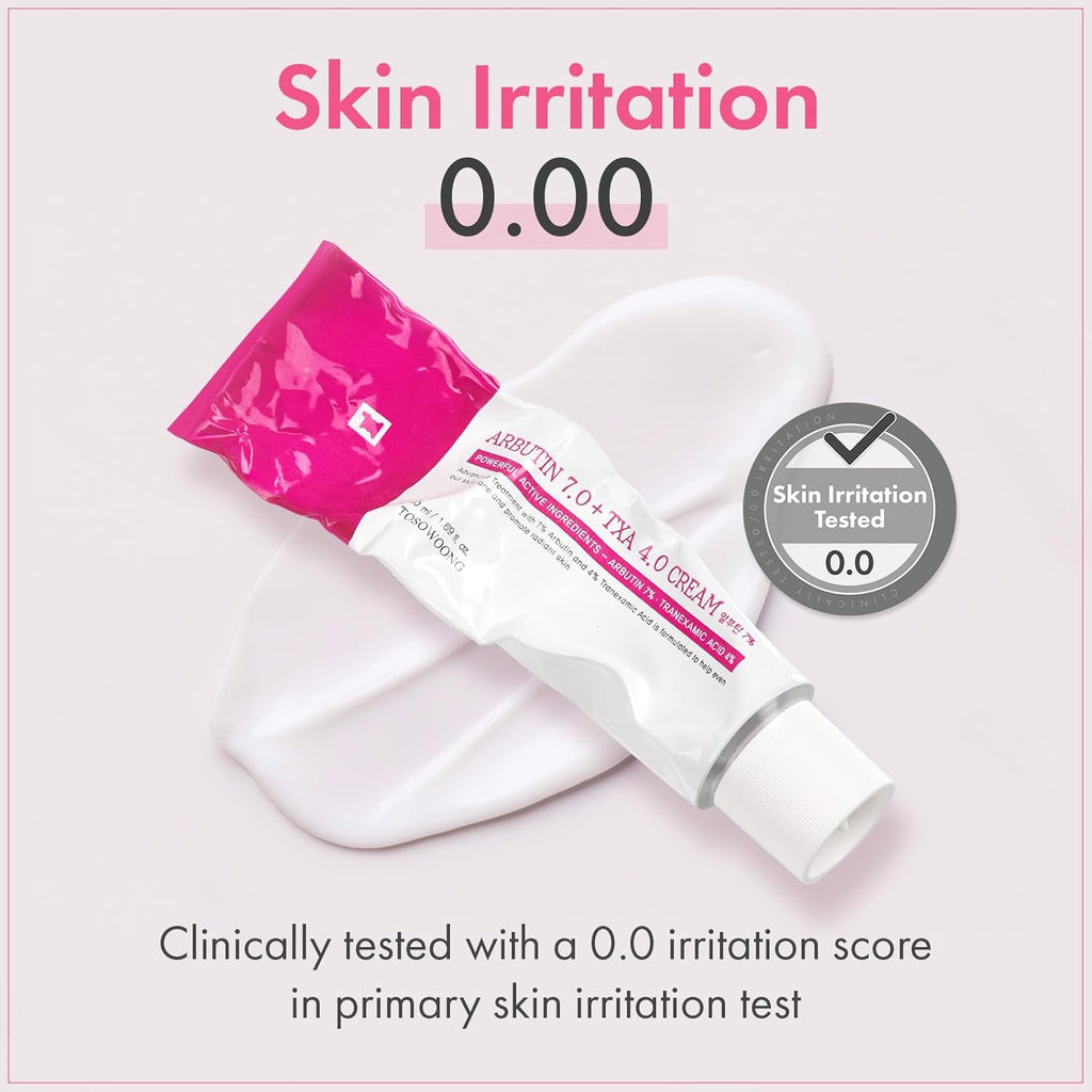 TOSOWOONG Arbutin 7% + Tranexamic Acid 4% Brightening Cream – Dark Spot & Pigmentation Care (50ml)