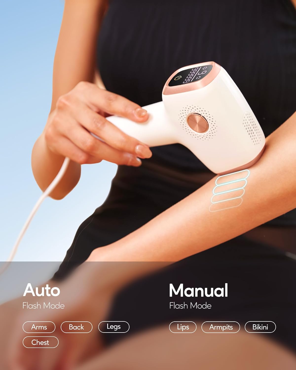 INNZA IPL Hair Removal Device – Painless 9-Level Laser with Ice Cooling for Face, Body & Bikini