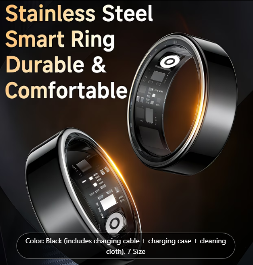 Smart Ring Health Tracker - Heart Rate, Sleep, Blood Oxygen, Pedometer, Calories, Step Counter