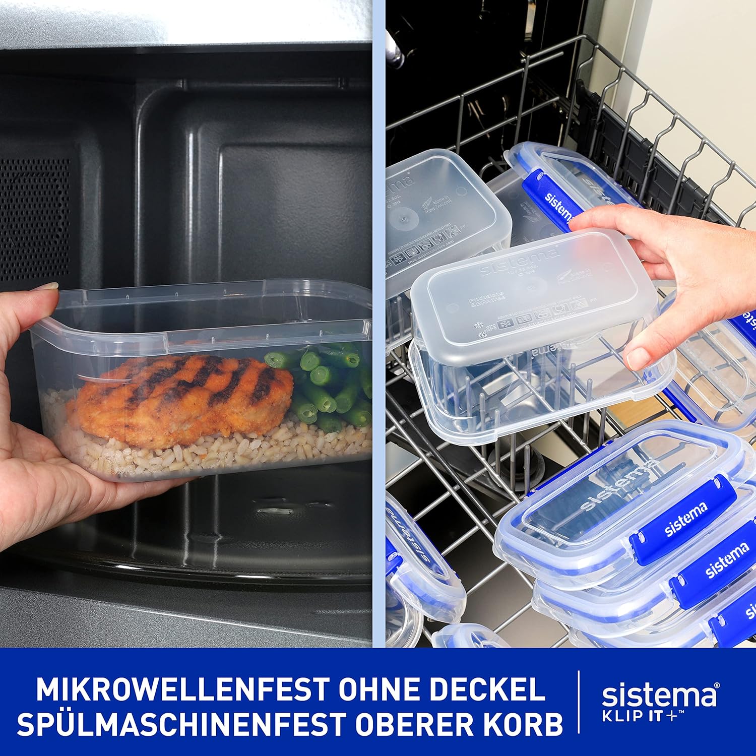 Sistema KLIP IT PLUS Leakproof Food Containers (1L, 3-Pack)