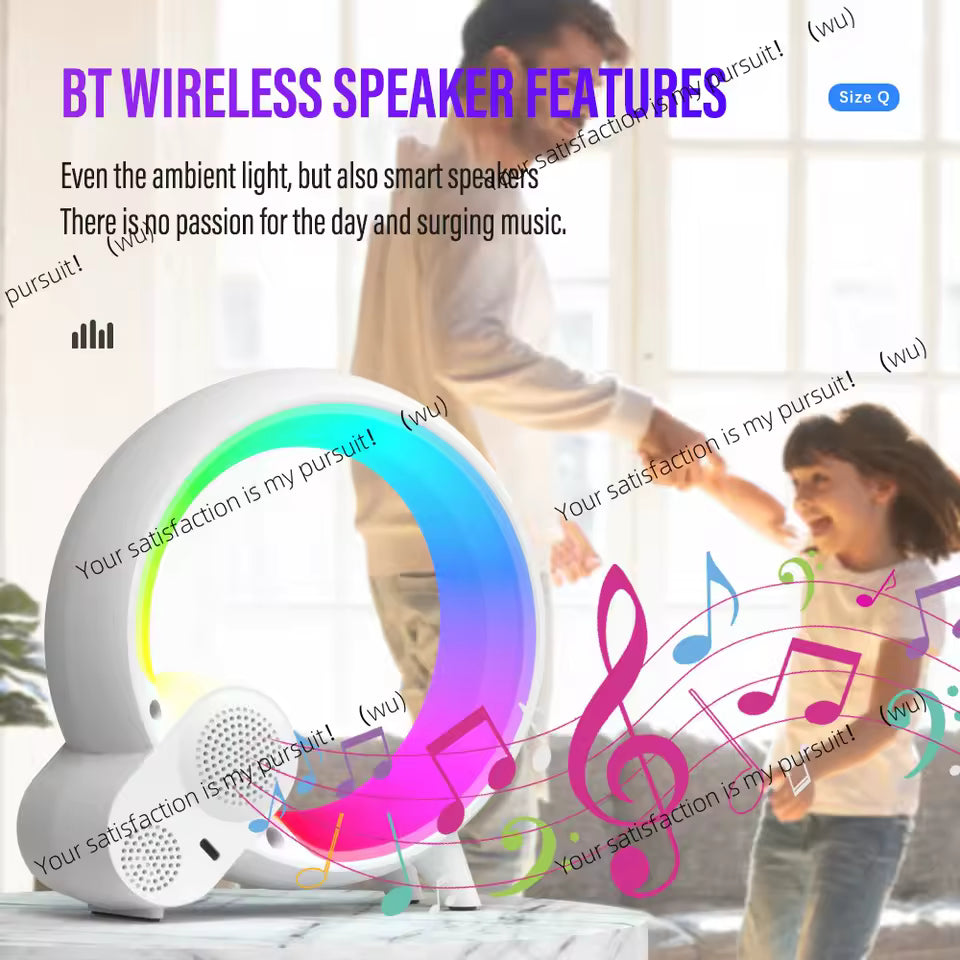 Smart LED Night Lamp with Bluetooth Speaker, Alarm Clock & White Noise – App-Controlled Bedside Sleep Companion Light