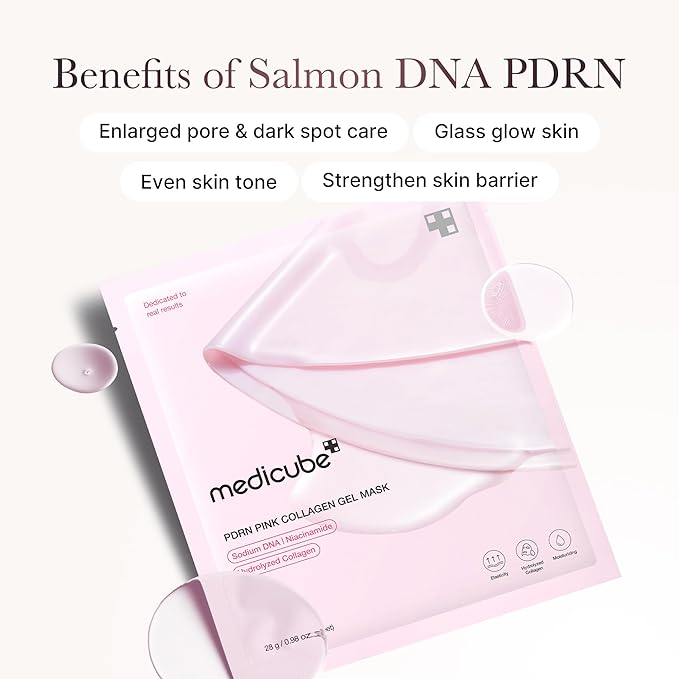 medicube Salmon DNA PDRN pink collagen jelly gel mask | overnight face mask for glass glow skin- elasticity, hydrating, firming and moisturising