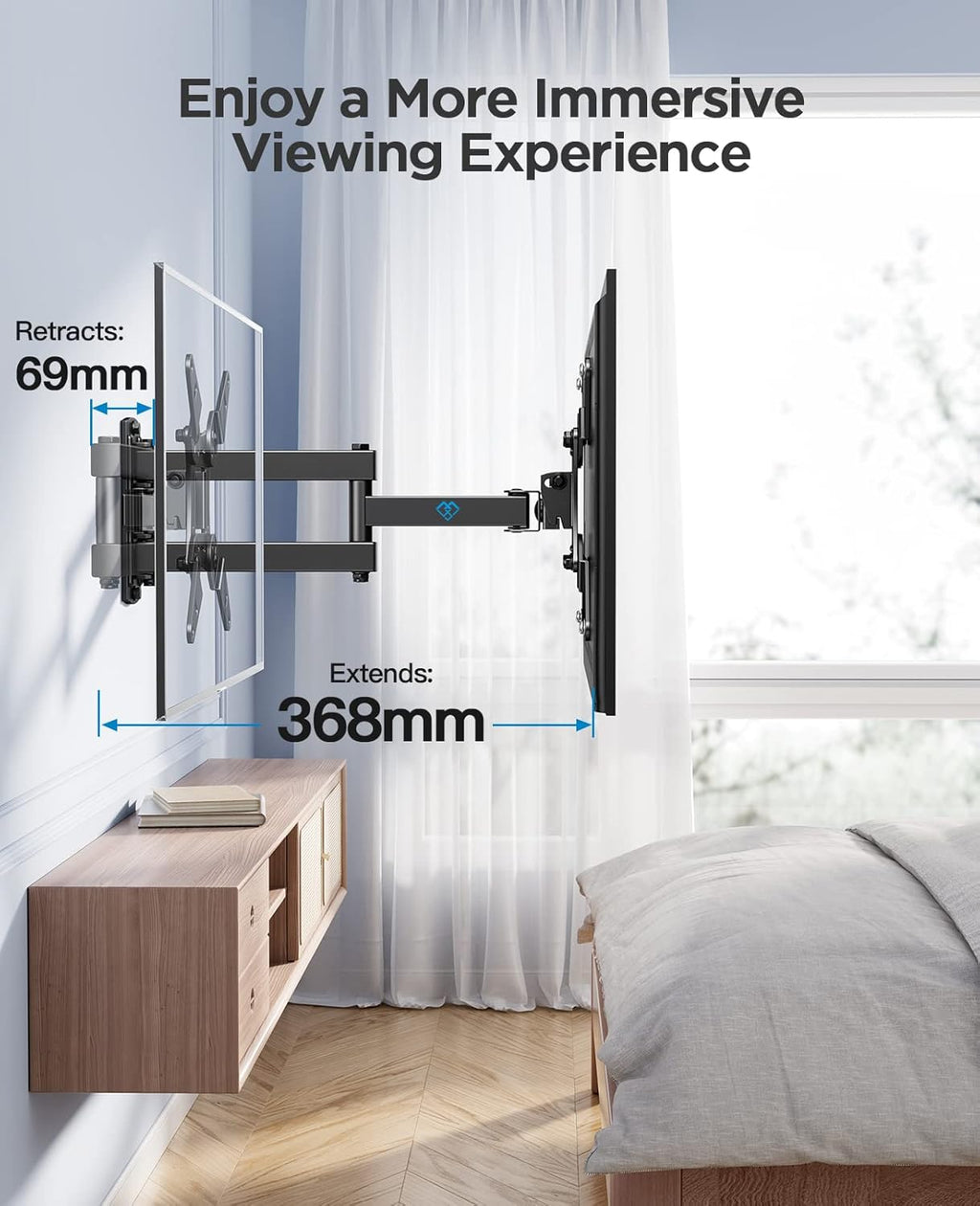 PERLESMITH TV Wall Bracket – Swivel Tilt Mount 13–42"