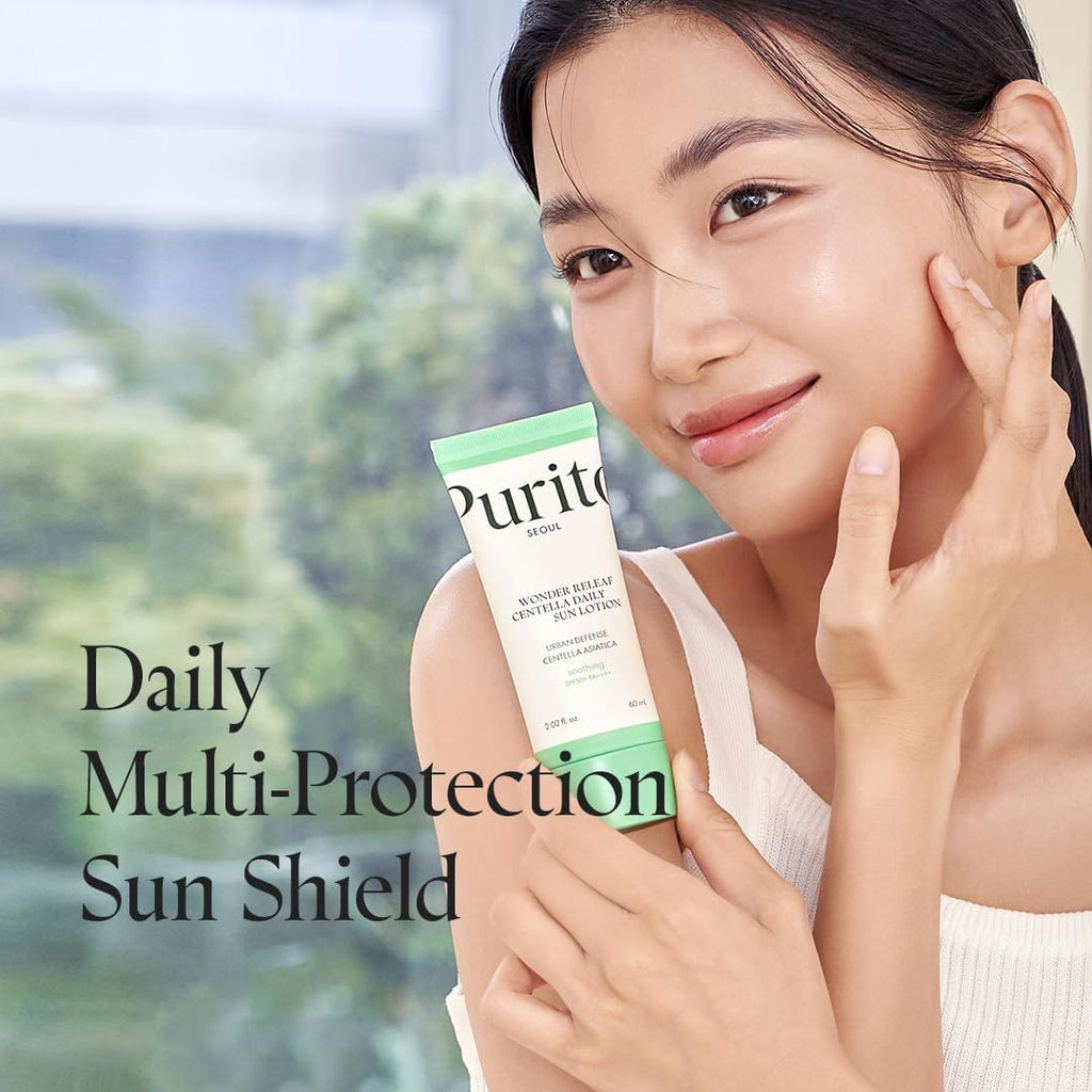 PURITO Wonder Releaf Centella Daily Sun Lotion SPF50+ PA++++ – Lightweight K-Beauty (60ml)