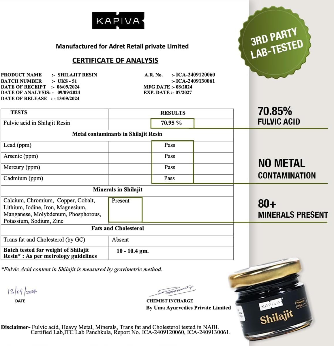 Kapiva Himalayan Shilajit Resin – Pure Ayurvedic Energy & Stamina Booster (30g, 250mg/Serving)