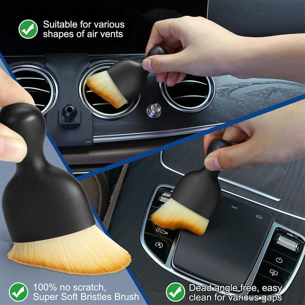 Car Interior Cleaning Kit – Duster Brush & Gel Putty Set for Dashboard, Vents & Detailing