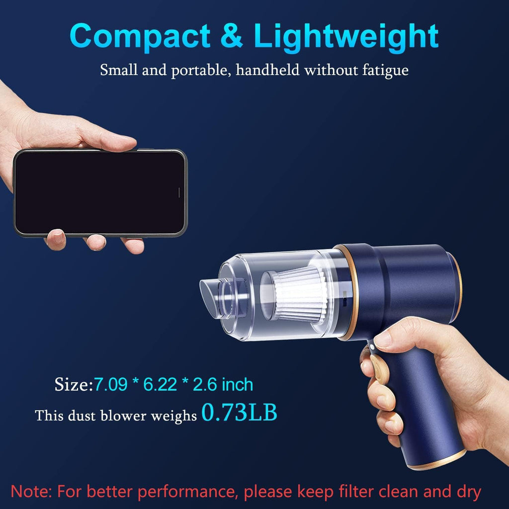 KMM 9000Pa Handheld Car Vacuum & Air Duster – High-Power LED Cleaner with Multi-Nozzles for Car, Home & Pets