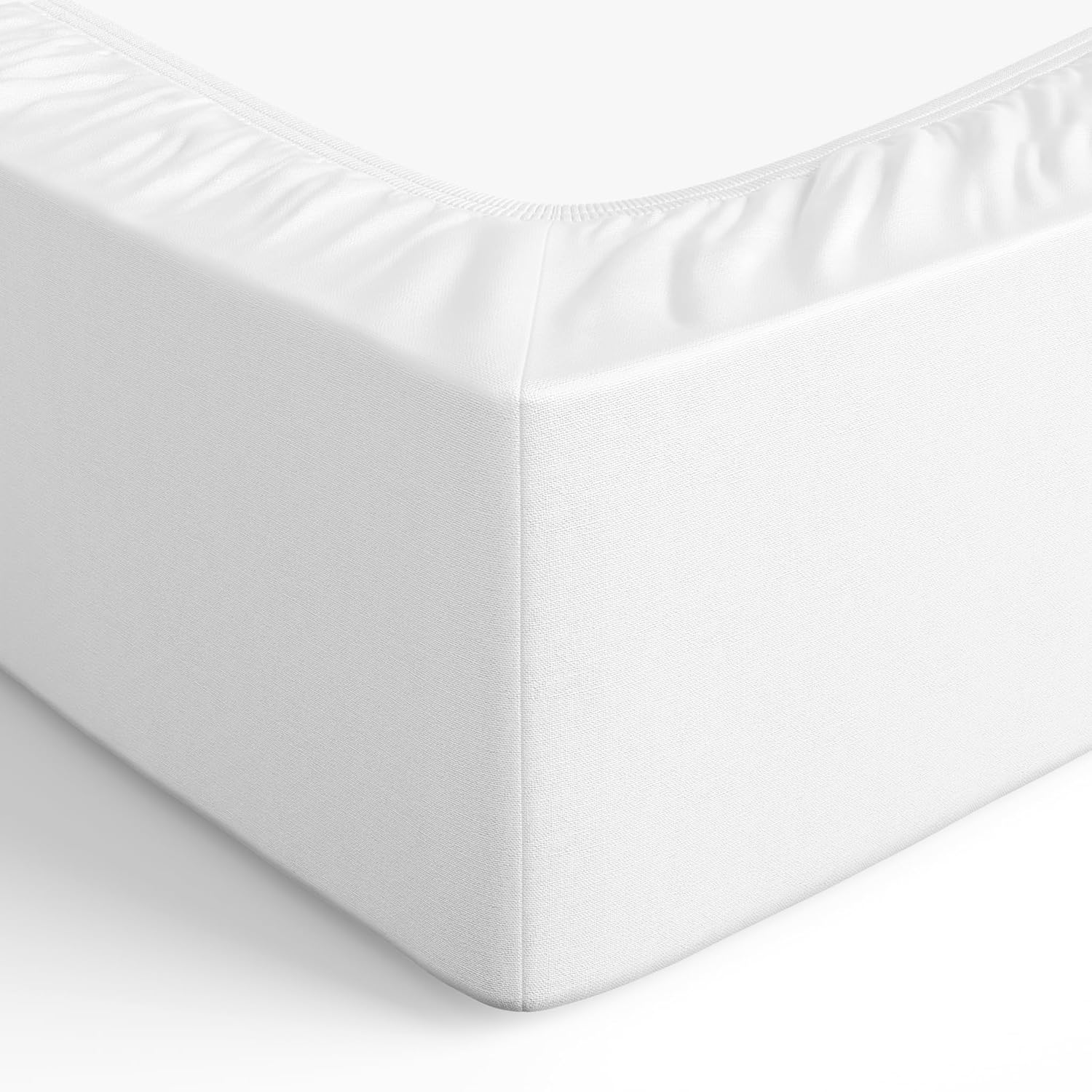 Bedding Soft Microfibre Single Fitted Sheet with 12 inch (30 cm) Deep Pocket, 90 x 190 cm, White