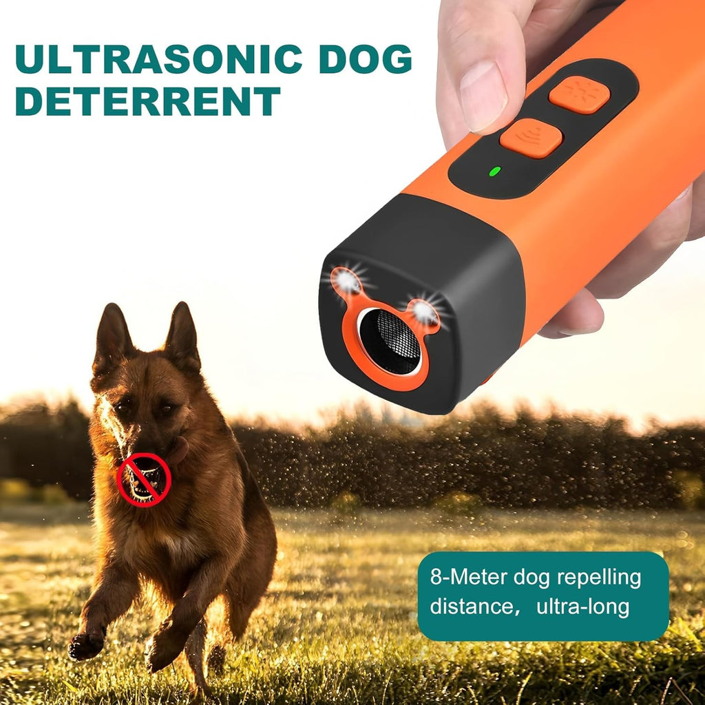 2-in-1 Ultrasonic Dog Bark Deterrent with LED Flashlight – Portable Anti-Bark Trainer