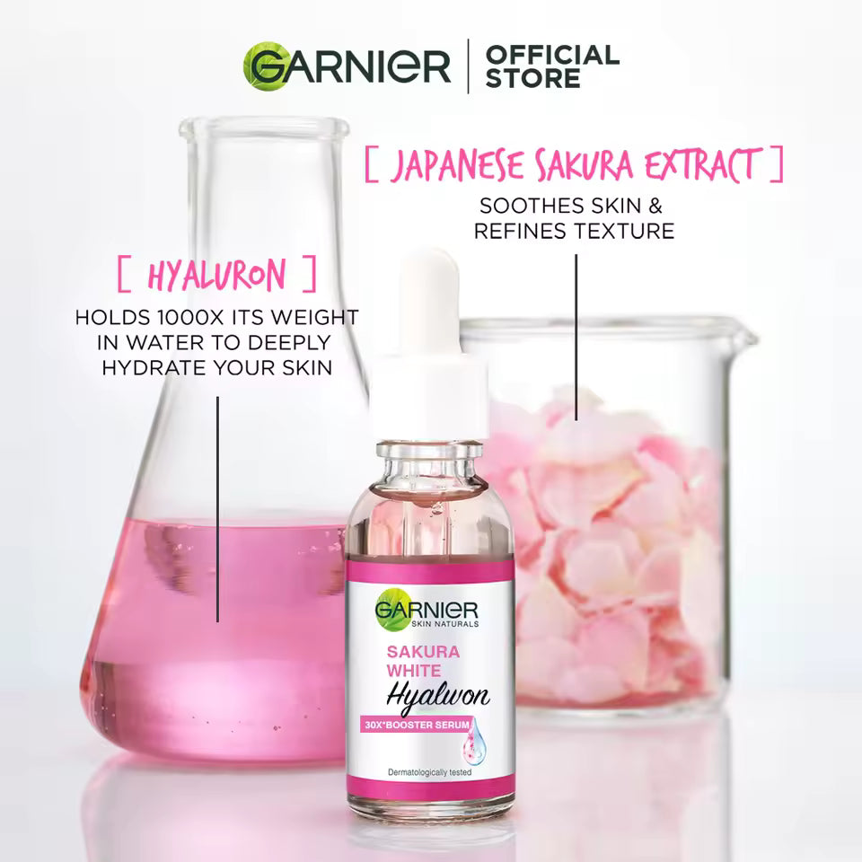 Garnier Sakura Glow Hyaluronic Booster Serum 30ml – Firming & Hydrating