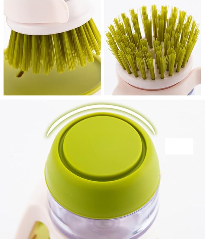 Soap Dispensing Dish Brush with Drip Holder