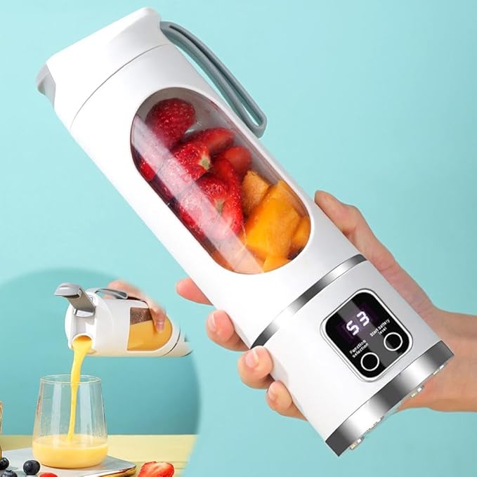 Digital Portable Juicer Blender – 450ML, LED Display, Leak-Proof (Purple)