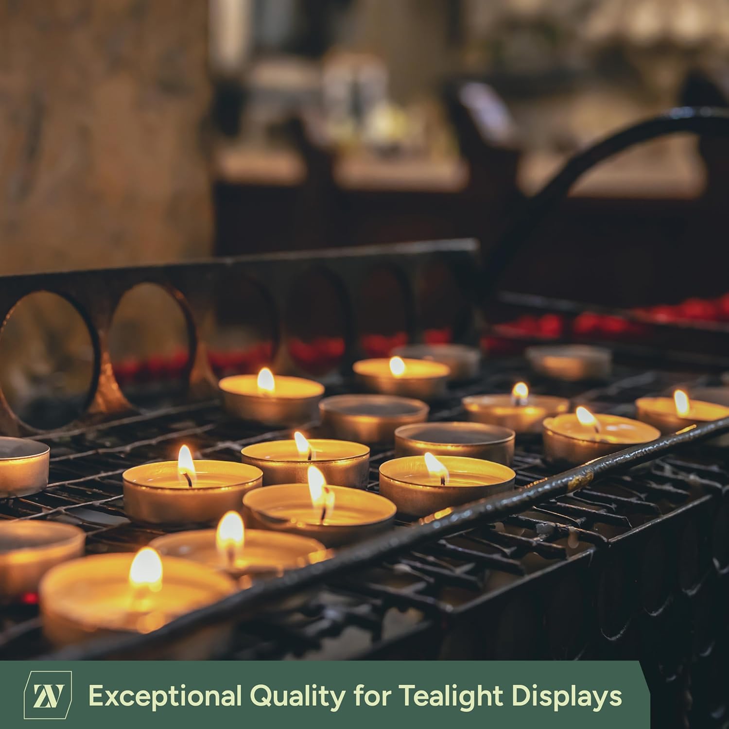 50 Pack Unscented Tea Light Candles – 8 Hour Burn