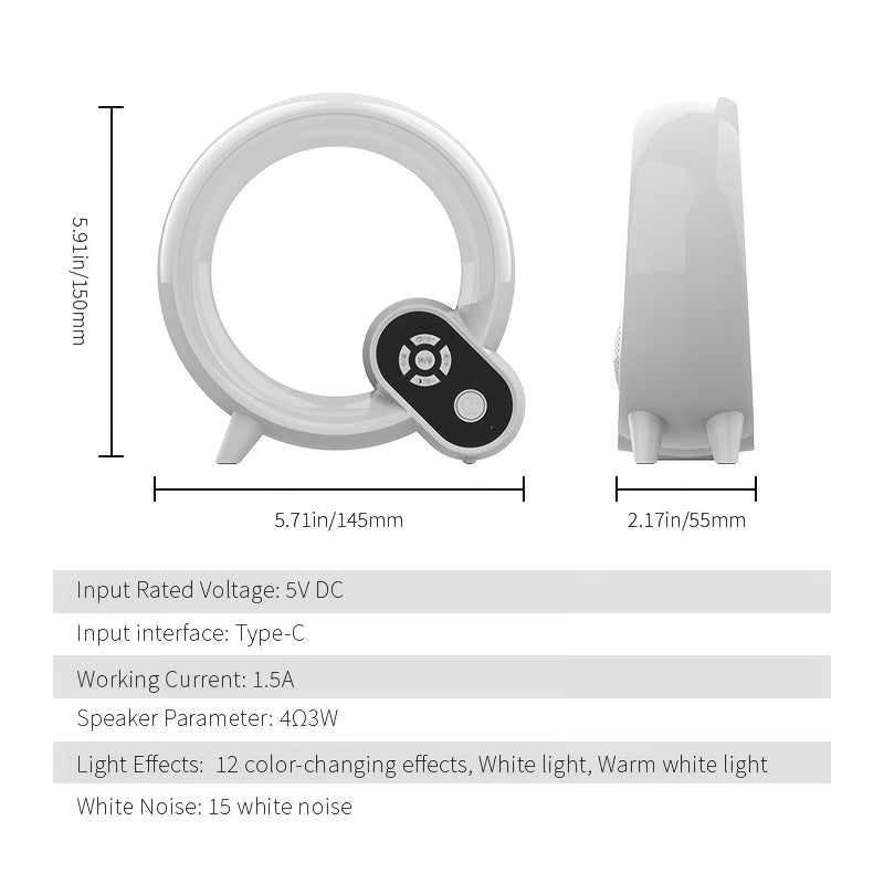 Sunset Wake-Up Light with White Noise Sleep Aid – Glow-in-the-Dark Bedside Lamp for Deep Sleepers, Kids & Adults
