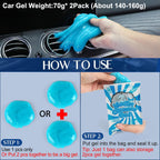 Car Interior Cleaning Kit – Duster Brush & Gel Putty Set for Dashboard, Vents & Detailing