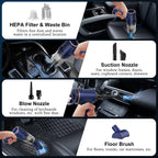 KMM 9000Pa Handheld Car Vacuum & Air Duster – High-Power LED Cleaner with Multi-Nozzles for Car, Home & Pets