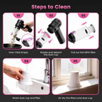 Wansimoo 25000PA Handheld Car Vacuum – Foldable Cordless Mini Cleaner with Digital Display & One-Touch Dust Removal (Purple)