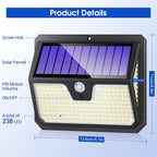 238-LED Solar Motion Sensor Security Light (IP65, 270° Wide Angle)