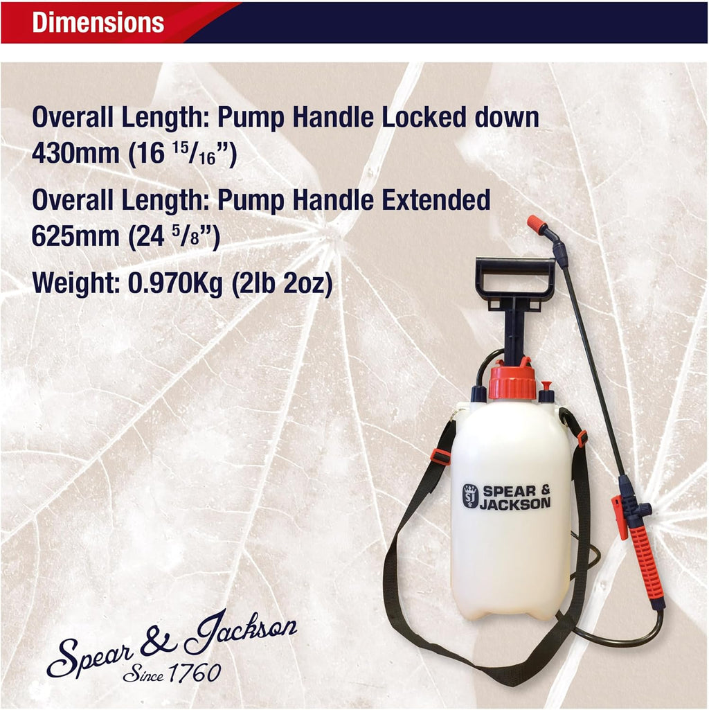 Spear & Jackson 5L Pump Action Pressure Sprayer