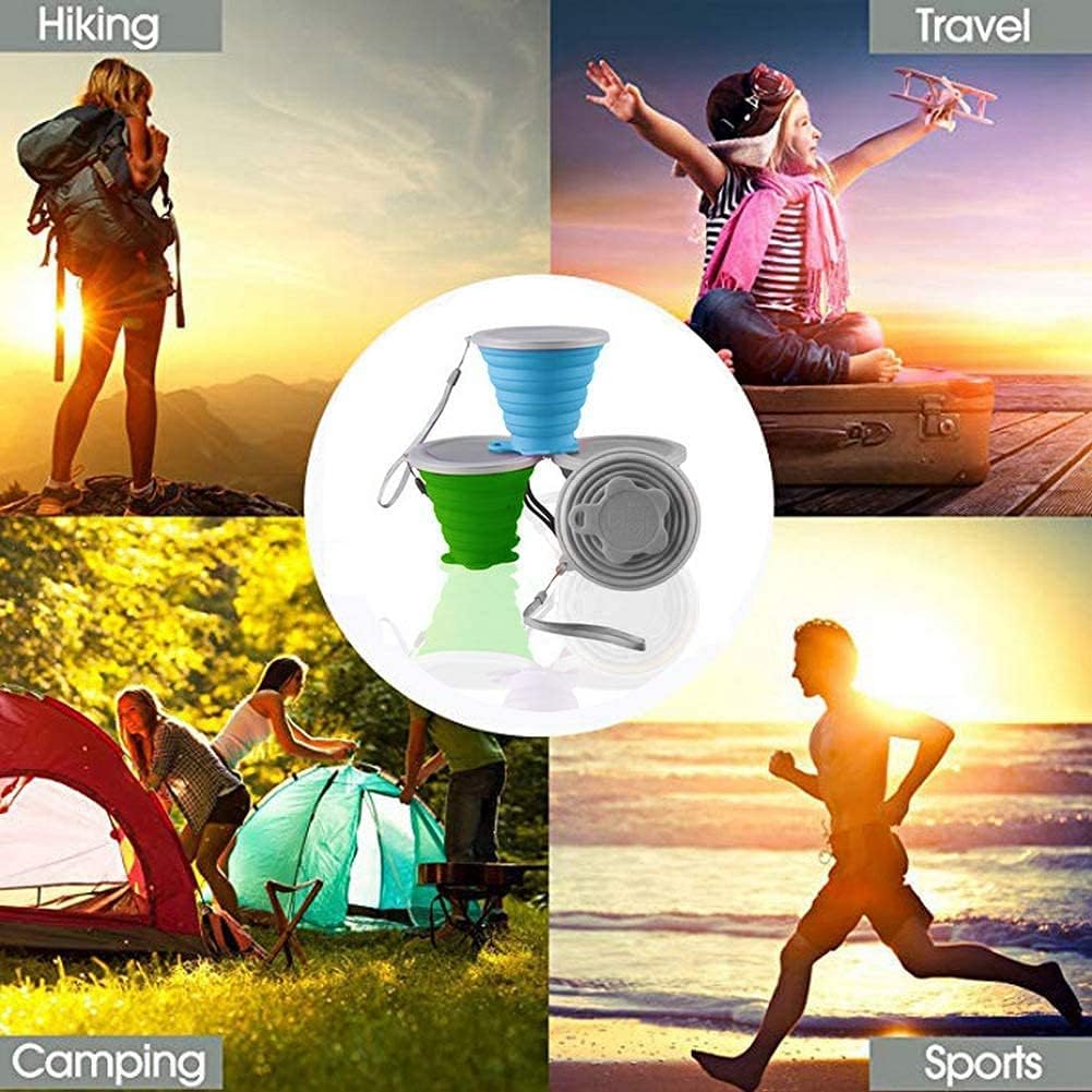 ddLUCK Silicone Foldable Cups – 2 Pack, BPA-Free Collapsible Travel Mugs with Sealing Lids
