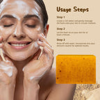 2PCS Turmeric & Kojic Acid Soap Bars – Dark Spot & Acne Remover with Foaming Nets