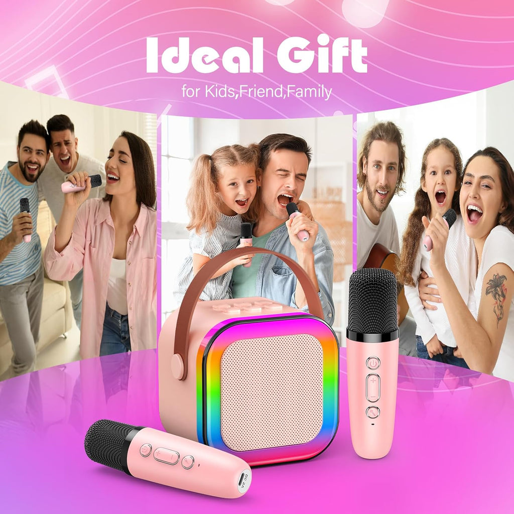 Karaoke Machine with 2 Microphones – Birthday Gift for Girls (Ages 3-15)