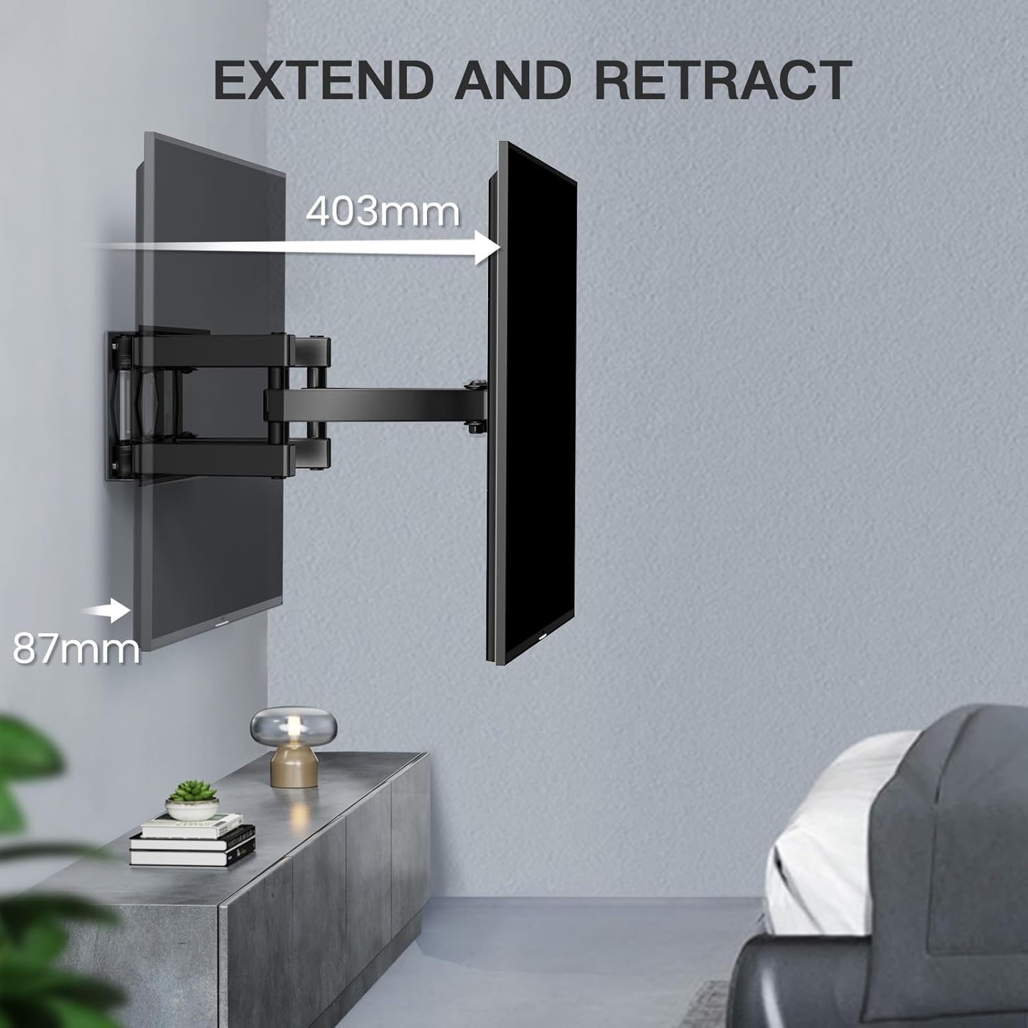 PERLESMITH TV Wall Bracket – Swivel & Tilt Mount 26–70"