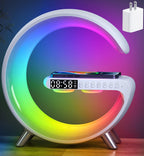 G-Shape 5-in-1 Smart LED Lamp – Wireless Charging, Bluetooth Speaker & Alarm Clock