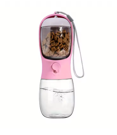 All-in-One Dog Travel Bottle – Water + Food Dispenser for Mess-Free Adventures