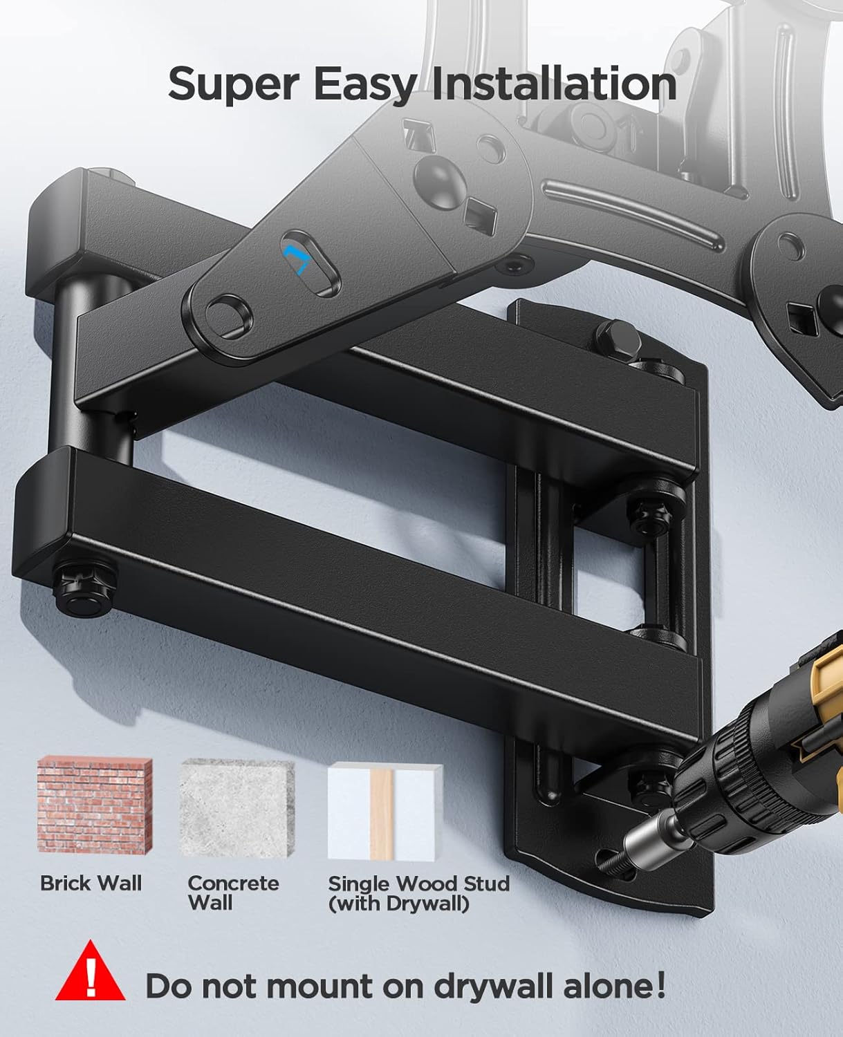 PERLESMITH TV Wall Bracket – Swivel Tilt Mount 13–42"