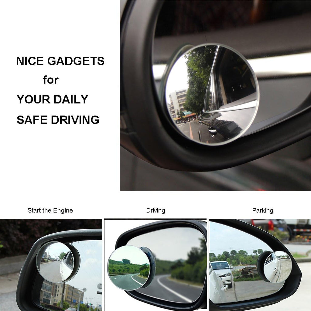 BEEWAY 360° Blind Spot Mirrors – Pack of 2