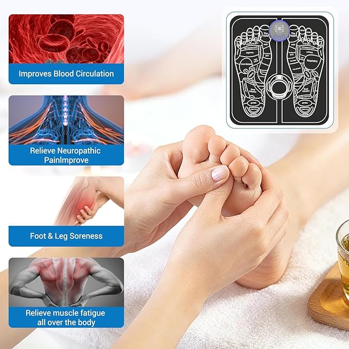 EMS Foot Massager Mat – 8 Modes