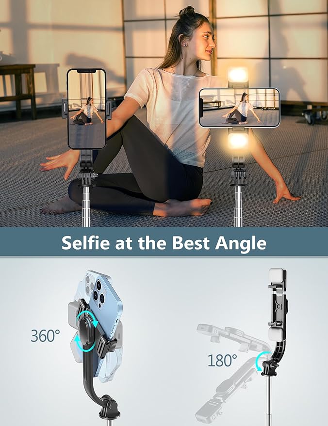 45” Selfie Stick Tripod with Fill Lights