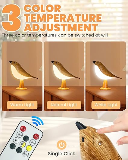 Touch Control Rechargeable Bird Table Lamp