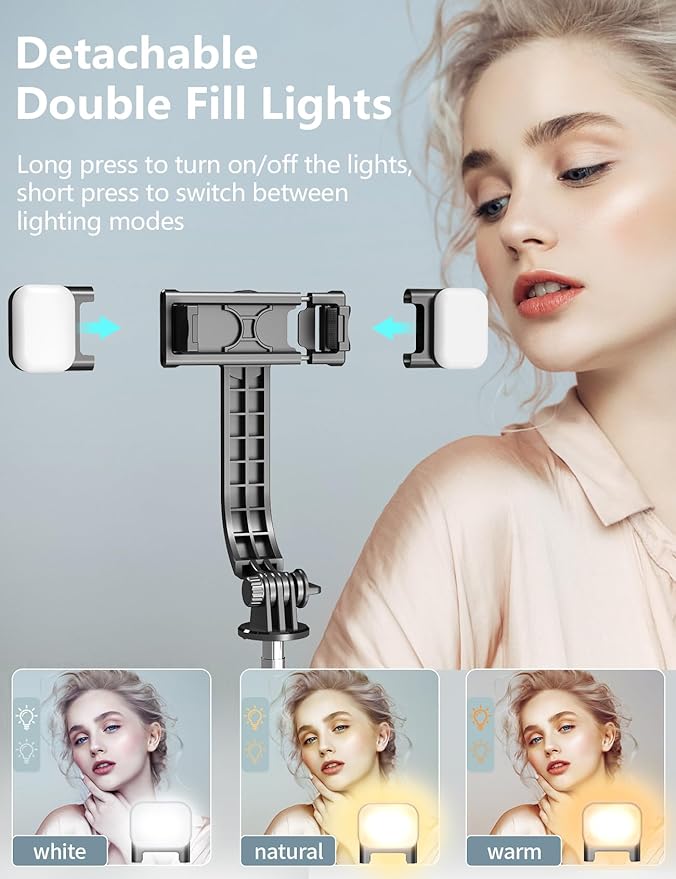 45” Selfie Stick Tripod with Fill Lights