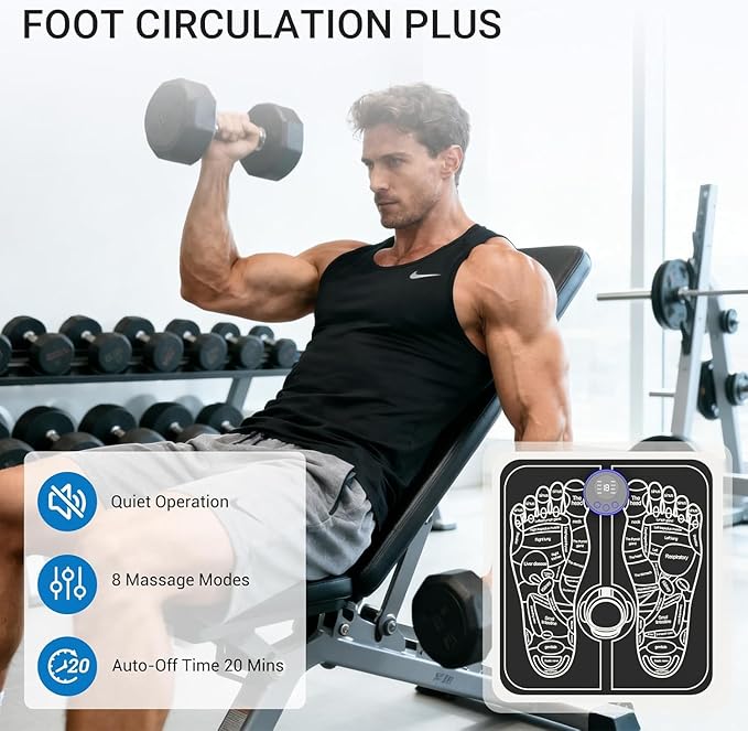 EMS Foot Massager Mat – 8 Modes