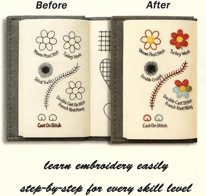 Beginner Embroidery Stitch Book Kit