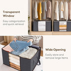 95L Large Clothes Storage Box – 3 Pack Grey