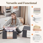 95L Large Clothes Storage Box – 3 Pack Grey