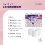 60 Pack 3-Ply Quilted Toilet Rolls